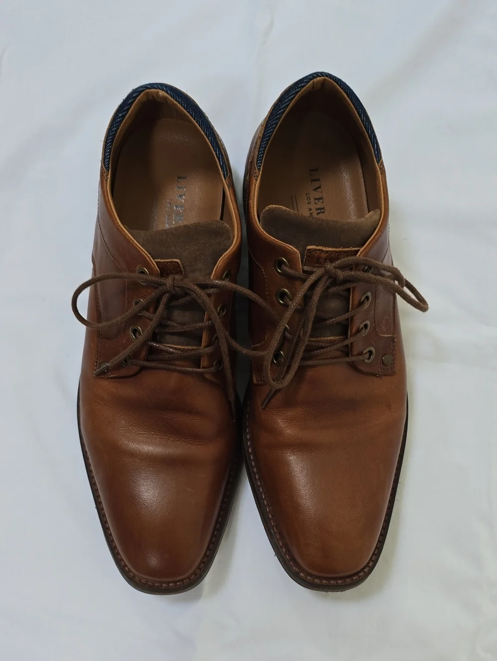 Men's Liverpool Los Angeles Leather Lace-Up Shoes - Cognac Size 8